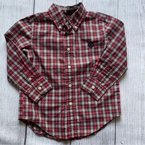 Chaps Red Plaid Long Sleeve Button Down Size 4